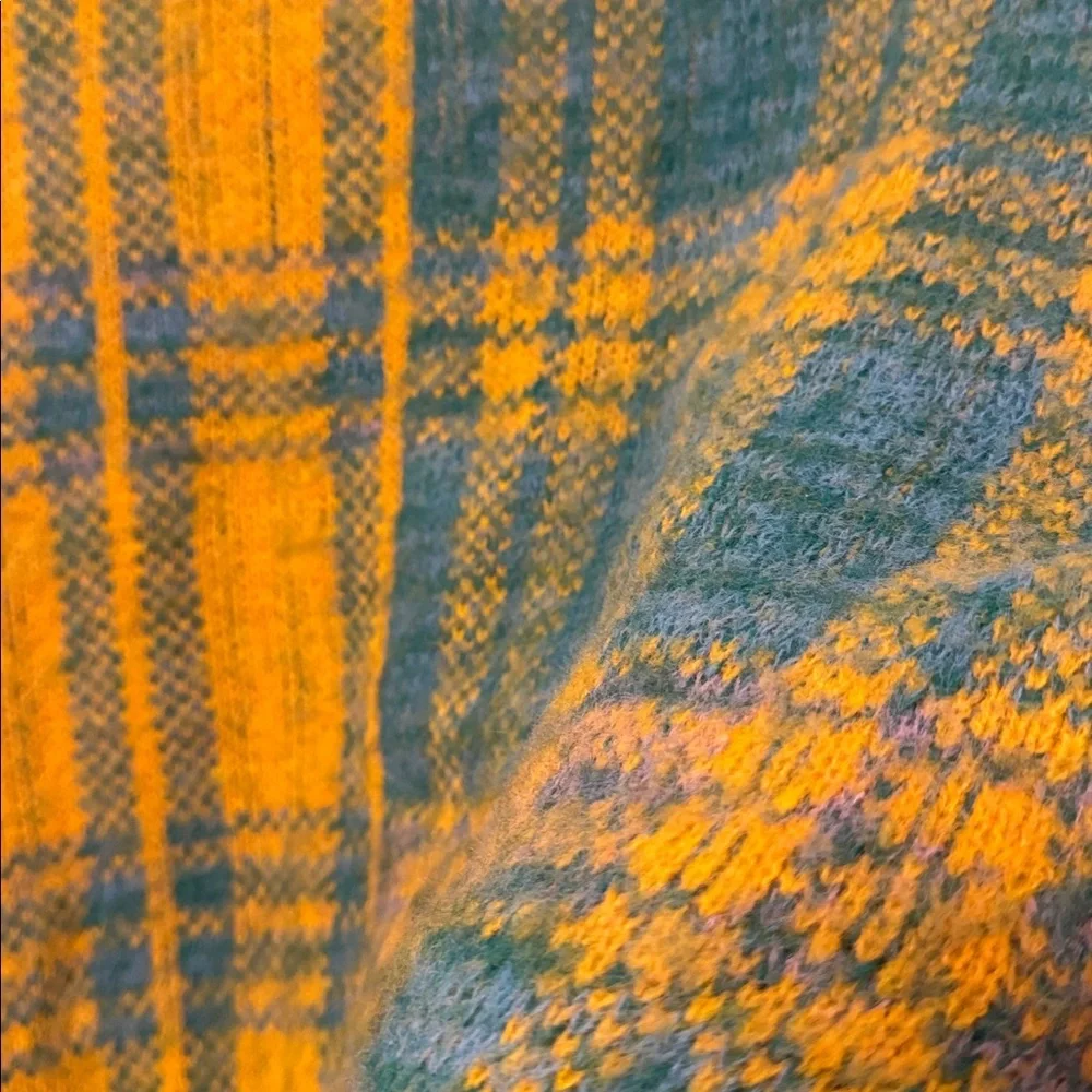 Free People Sepia Colorful Plaid Cardigan Sweater XS - Picture 7 of 7